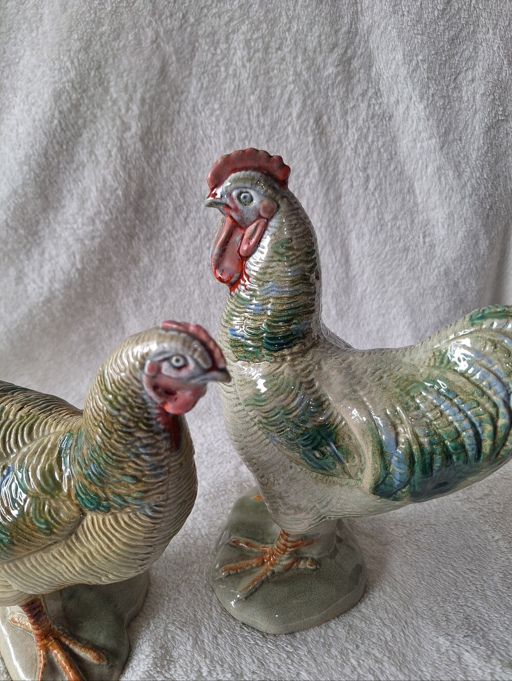 Vintage Madeline Originals California Ceramic Rooster Hen Figurine Pair USA - Picture 4 of 16